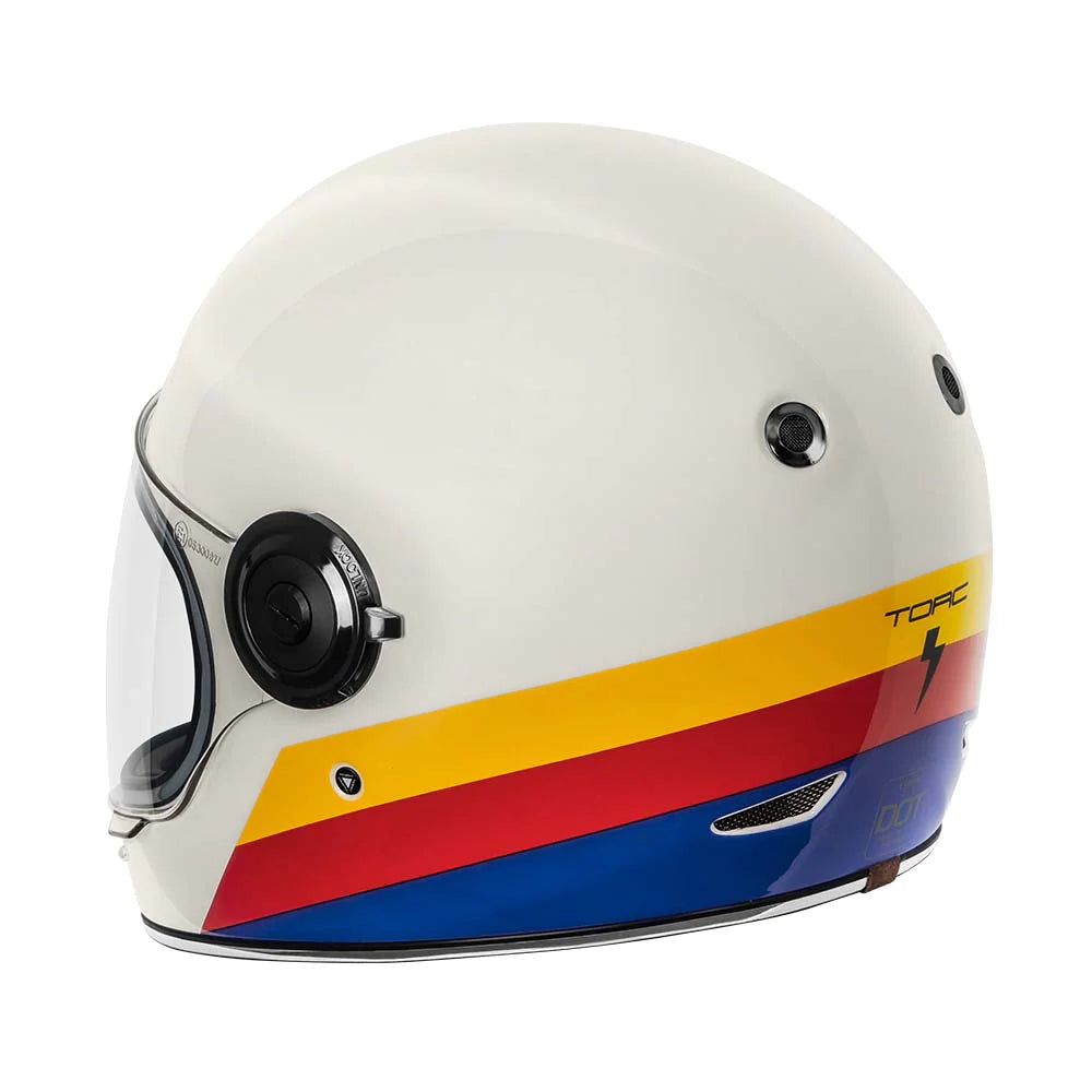 CASCO FULL FACE RETRO TORC T-1 FULL TREE BLANCO PERLA